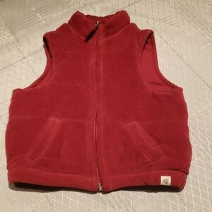 Burt’s Bees Kids Organic Cotton WARM Vest RED Toddler 4T EUC